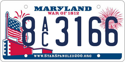 MD license plate 8AC3166