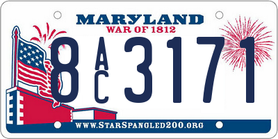MD license plate 8AC3171