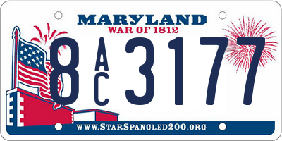 MD license plate 8AC3177