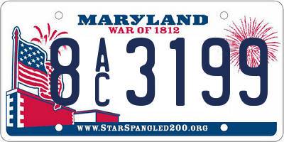 MD license plate 8AC3199