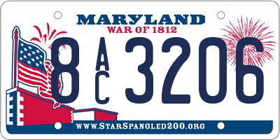 MD license plate 8AC3206
