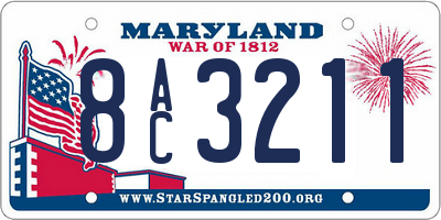 MD license plate 8AC3211