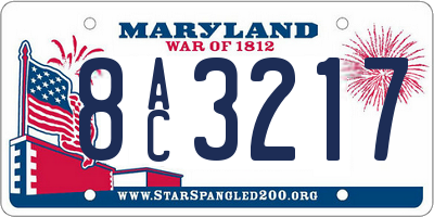 MD license plate 8AC3217