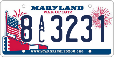 MD license plate 8AC3231