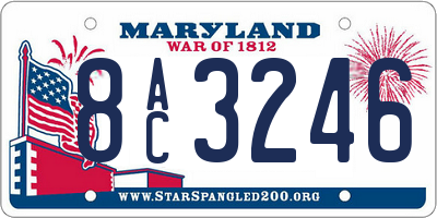 MD license plate 8AC3246