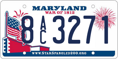 MD license plate 8AC3271