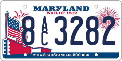 MD license plate 8AC3282