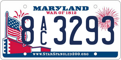 MD license plate 8AC3293