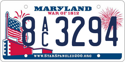 MD license plate 8AC3294