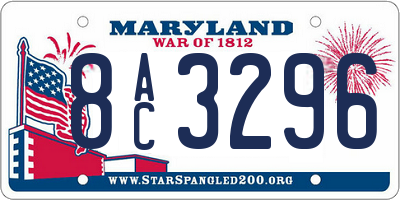 MD license plate 8AC3296
