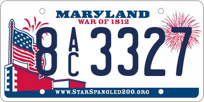 MD license plate 8AC3327