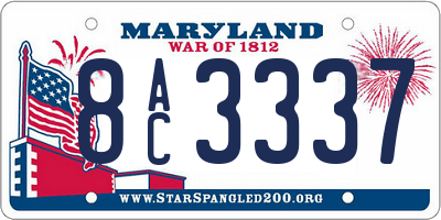 MD license plate 8AC3337