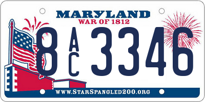MD license plate 8AC3346