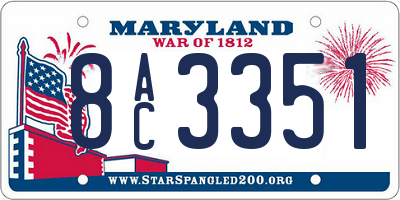 MD license plate 8AC3351
