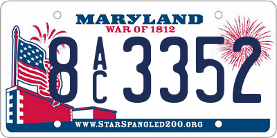 MD license plate 8AC3352