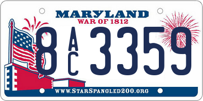 MD license plate 8AC3359
