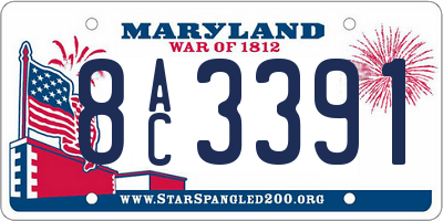 MD license plate 8AC3391