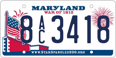 MD license plate 8AC3418