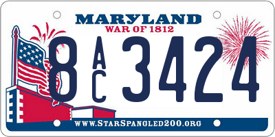 MD license plate 8AC3424