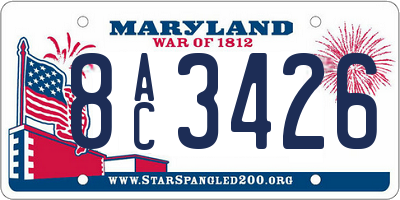 MD license plate 8AC3426