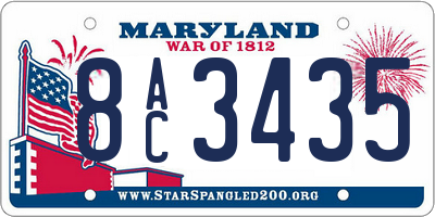 MD license plate 8AC3435