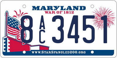MD license plate 8AC3451