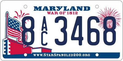 MD license plate 8AC3468