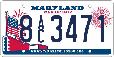 MD license plate 8AC3471