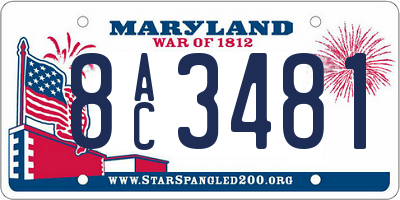 MD license plate 8AC3481