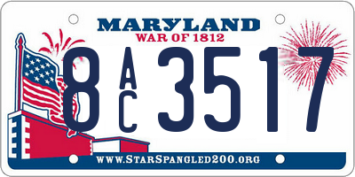 MD license plate 8AC3517