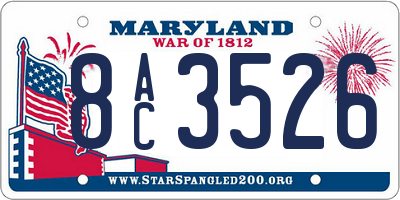 MD license plate 8AC3526