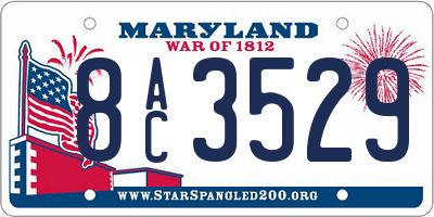 MD license plate 8AC3529