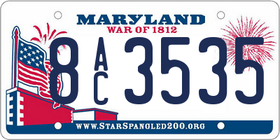 MD license plate 8AC3535