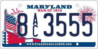 MD license plate 8AC3555
