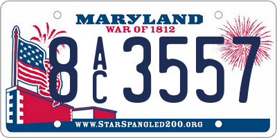MD license plate 8AC3557