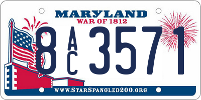 MD license plate 8AC3571