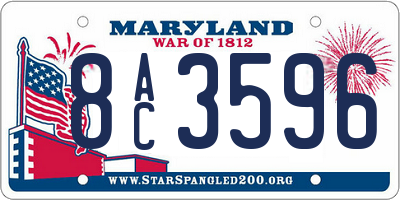 MD license plate 8AC3596