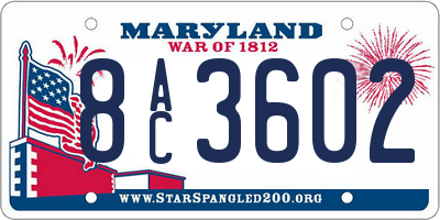 MD license plate 8AC3602