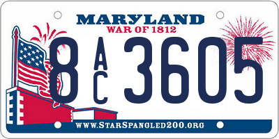 MD license plate 8AC3605