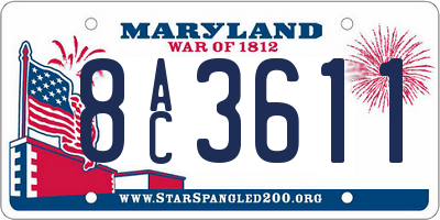 MD license plate 8AC3611