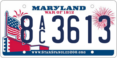 MD license plate 8AC3613