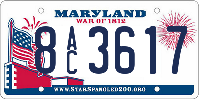 MD license plate 8AC3617