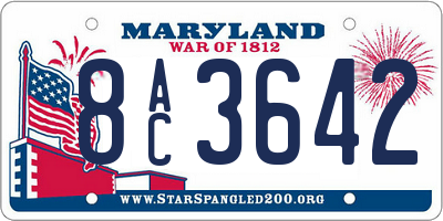 MD license plate 8AC3642