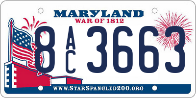 MD license plate 8AC3663