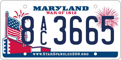 MD license plate 8AC3665