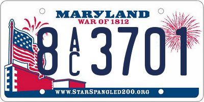 MD license plate 8AC3701