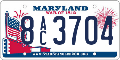 MD license plate 8AC3704