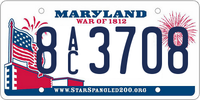 MD license plate 8AC3708