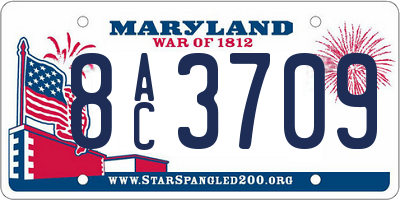MD license plate 8AC3709