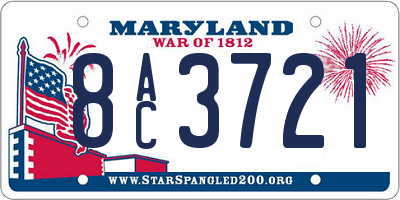 MD license plate 8AC3721